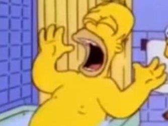 Bart quebrando uma cadeira no homer