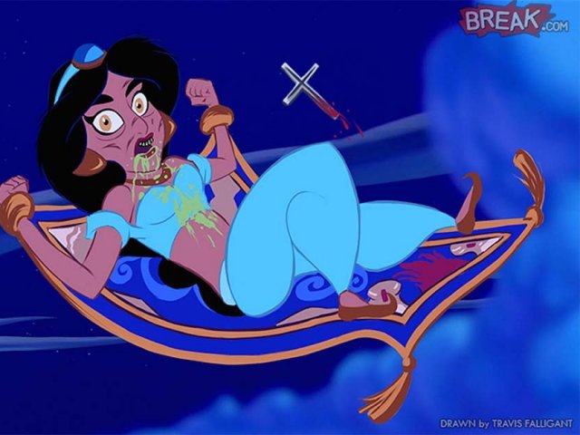 8. Jasmine/Aladin e a lâmpada mágica como "A exorcista"